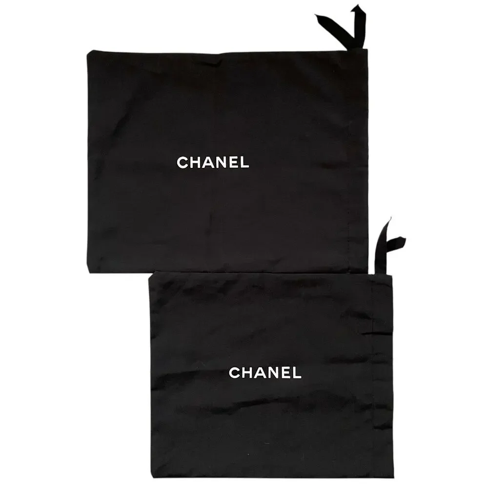 Chanel Black Drawstring Protective Cover Sleeper Dust Bag - Set of Two Bags - Picture 6 of 6